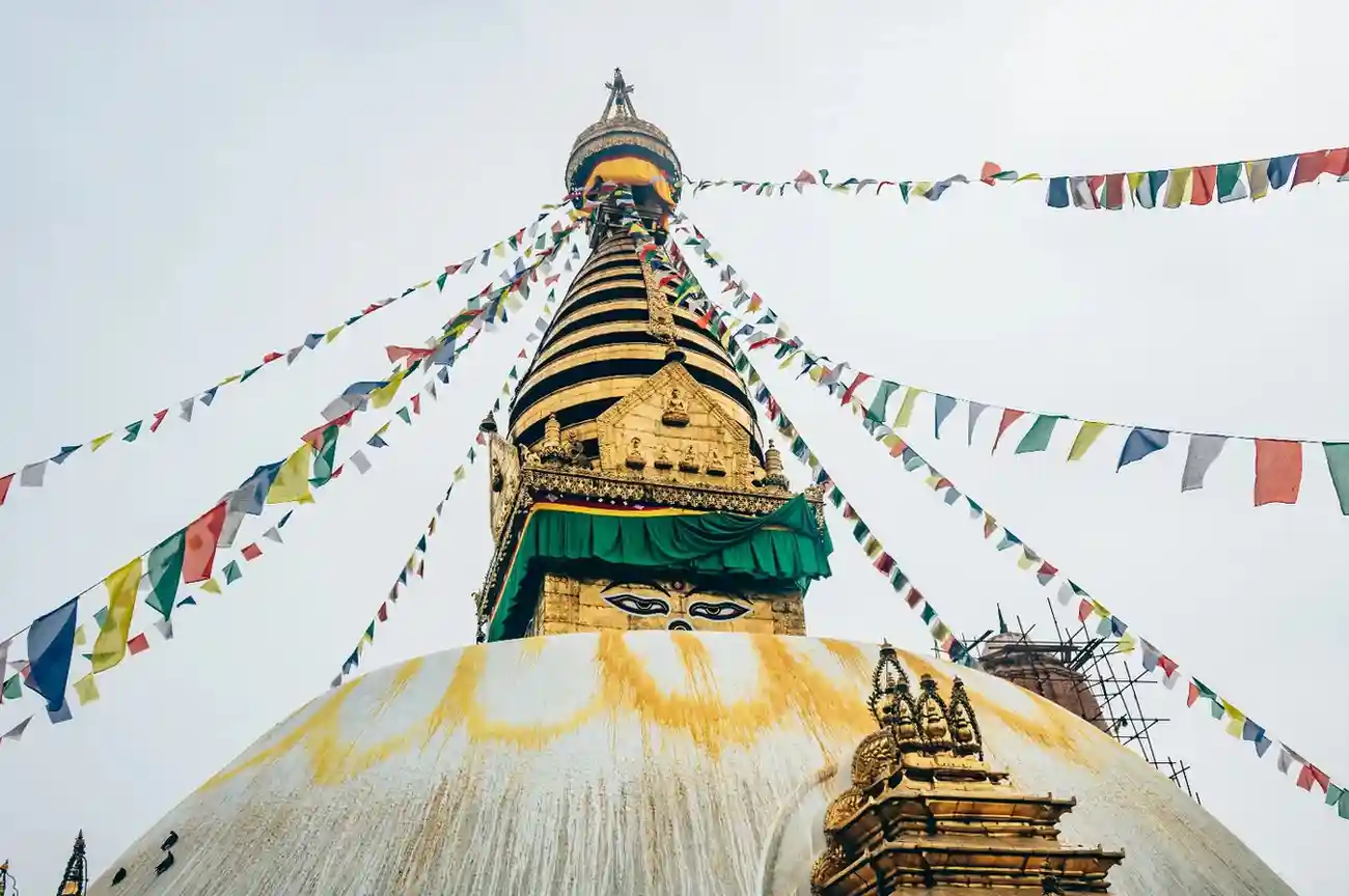 Swayambhunath Stupa at sunset